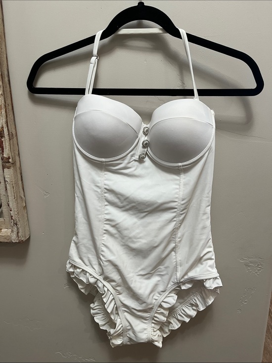 Other - White Ruffle One-Piece Bodysuit Swimwear